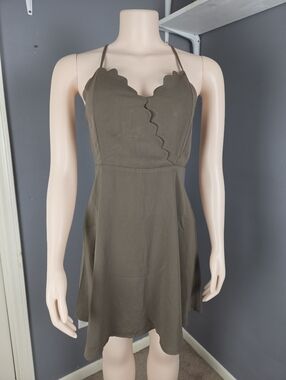 Naked Zebra Tan Sweetheart Slip Dress